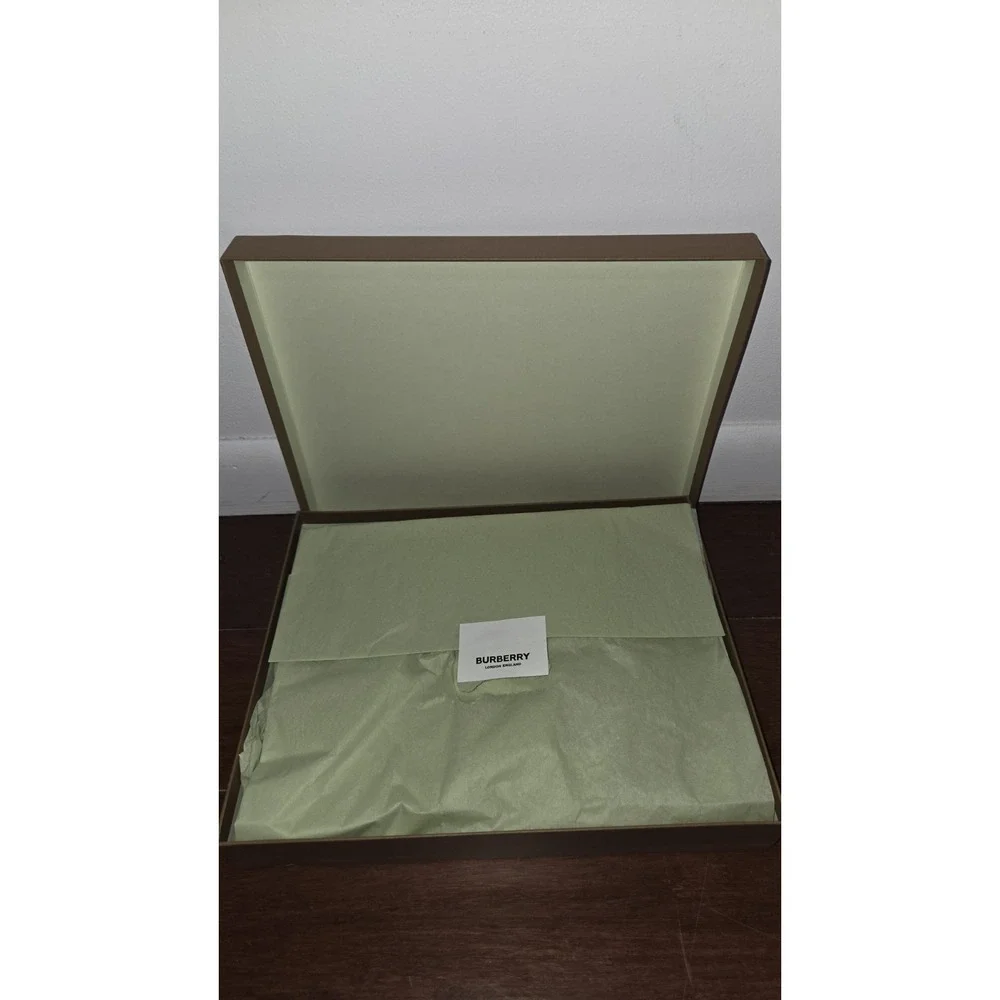 Burberry Brown Cardboard Rectangle Gift Box w/ Tissue Paper, Solid Designer